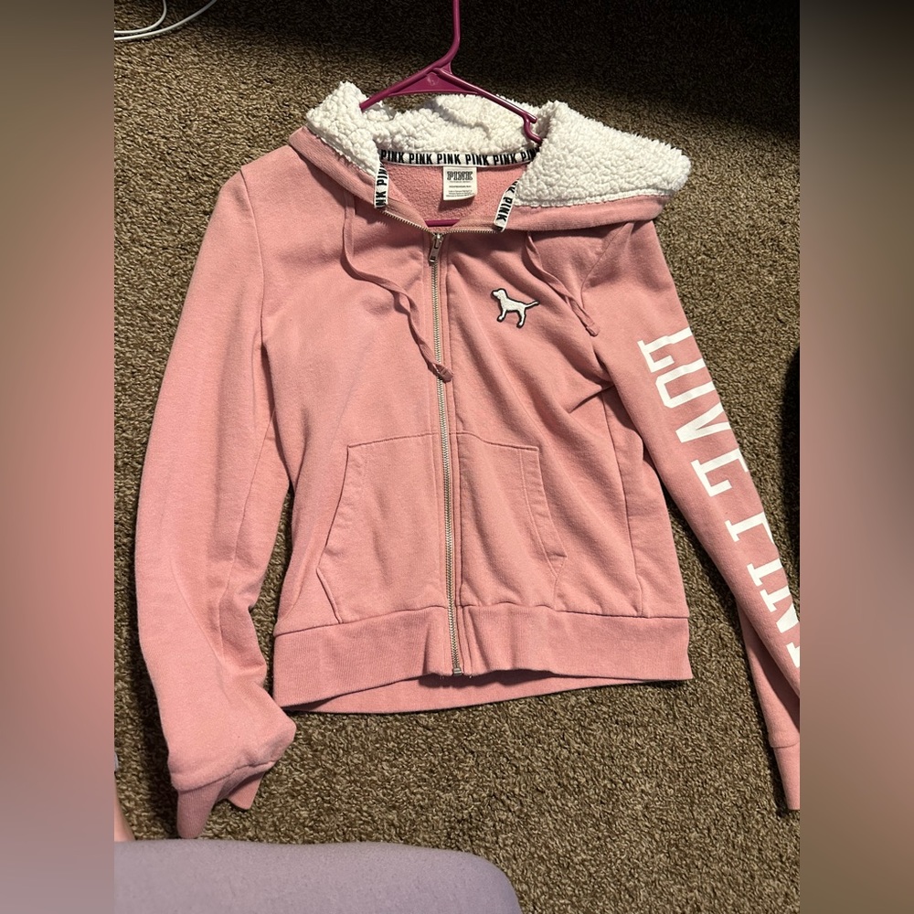 XS Pink zip up hoodie